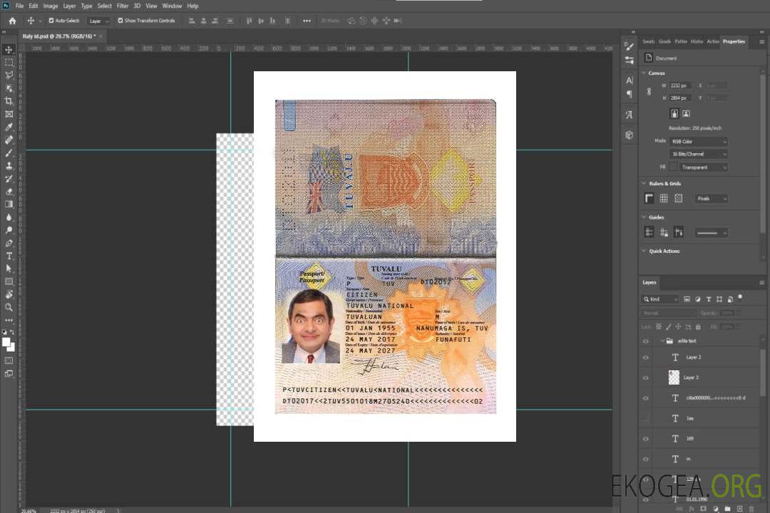 Passeport des Tuvalu template Passeport des Tuvalu template